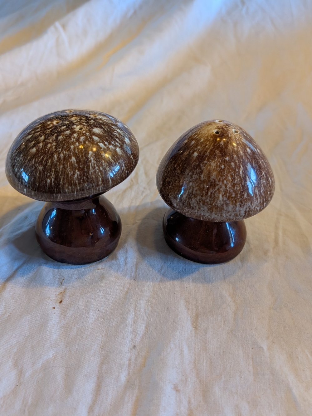 2/40$ Brown Mushroom Ceramic Salt and Pepper Shaker Set - Home Accents